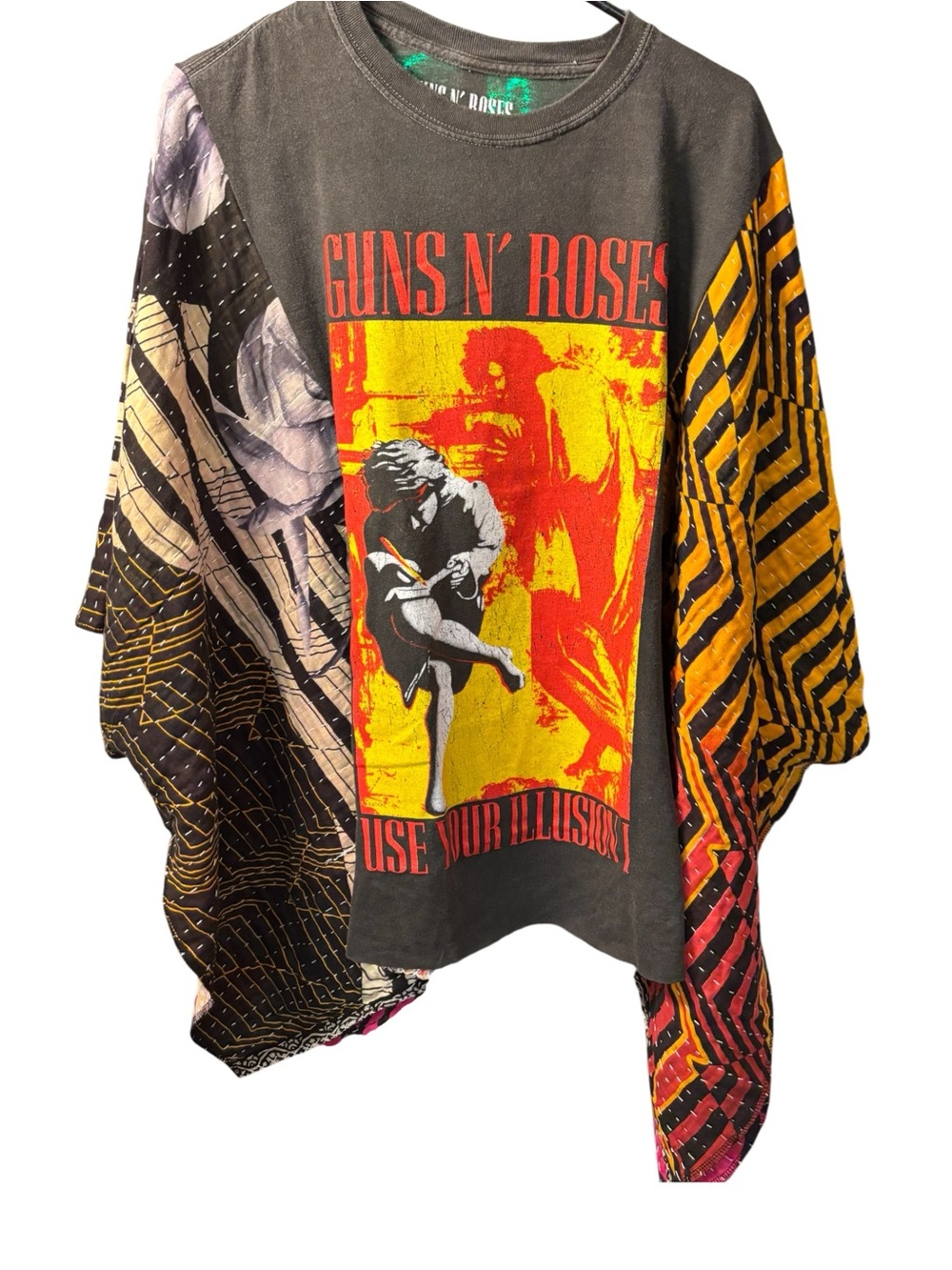 Guns N' Roses 'Use Your Illusion' Graphic Tee Upcycled Poncho RockTop